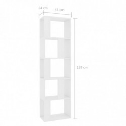 Bücherregal/Raumteiler Weiß 45x24x159 cm Holzwerkstoff