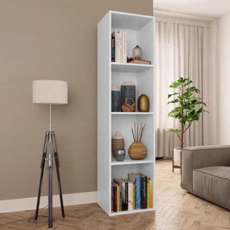 Bücherregal/TV-Schrank Weiß 36×30×143 cm Holzwerkstoff