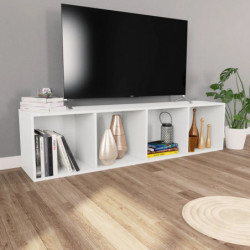 Bücherregal/TV-Schrank Weiß 36×30×143 cm Holzwerkstoff