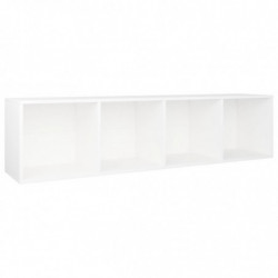 Bücherregal/TV-Schrank Weiß 36×30×143 cm Holzwerkstoff