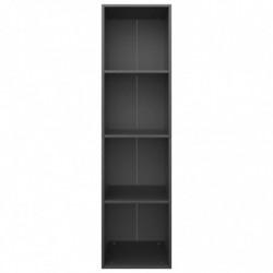 Bücherregal/TV-Schrank Schwarz 36x30x143 cm Holzwerkstoff