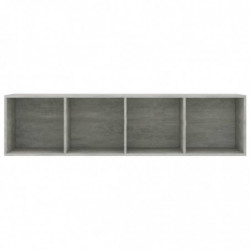 Bücherregal/TV-Schrank Betongrau 36x30x143 cm Holzwerkstoff