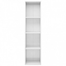 Bücherregal/TV-Schrank Hochglanz-Weiß 36x30x143cm Holzwerkstoff