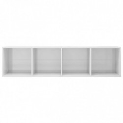 Bücherregal/TV-Schrank Hochglanz-Weiß 36x30x143cm Holzwerkstoff