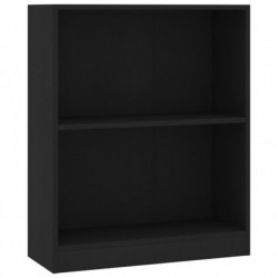 Bücherregal Schwarz 60x24x74,5 cm Holzwerkstoff