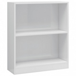 Bücherregal Hochglanz-Weiß 60x24x74,5 cm Holzwerkstoff