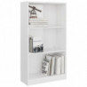 Bücherregal 3 Fächer Hochglanz-Weiß 60x24x109 cm Holzwerkstoff