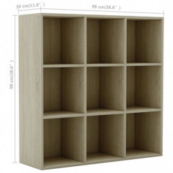 Bücherregal Sonoma-Eiche 98x30x98 cm Holzwerkstoff