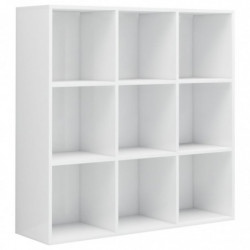 Bücherregal Hochglanz-Weiß 98x30x98 cm Holzwerkstoff