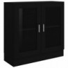 Vitrinenschrank Schwarz 82,5x30,5x80 cm Spanplatte