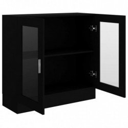 Vitrinenschrank Schwarz 82,5x30,5x80 cm Spanplatte