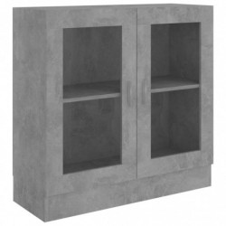 Vitrinenschrank Betongrau 82,5x30,5x80 cm Spanplatte