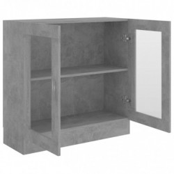 Vitrinenschrank Betongrau 82,5x30,5x80 cm Spanplatte