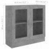 Vitrinenschrank Betongrau 82,5x30,5x80 cm Spanplatte