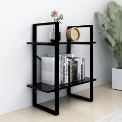 Bücherregal 2 Fächer Schwarz 60x30x70 cm Holzwerkstoff