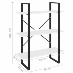 Bücherregal Weiß 80x30x105 cm Holzwerkstoff