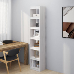 Bücherregal/Raumteiler Weiß 40x30x199 cm Massivholz Kiefer