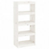 Bücherregal Raumteiler Weiß 60x30x135,5 cm Massivholz Kiefer