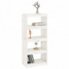 Bücherregal Raumteiler Weiß 60x30x135,5 cm Massivholz Kiefer
