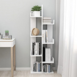 Bücherregal Weiß 48x25,5x140 cm Spanplatte