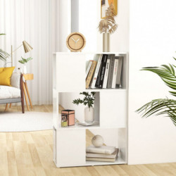 Bücherregal Raumteiler Hochglanz-Weiß 60x24x94 cm Spanplatte