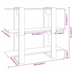 Bücherregal/Raumteiler Sonoma-Eiche 100×30×87 cm