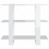 Bücherregal/Raumteiler Hochglanz-Weiß 100x30x87 cm