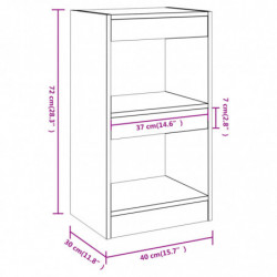 Bücherregal/Raumteiler Schwarz 40×30×72cm