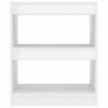 Bücherregal/Raumteiler Hochglanz-Weiß 60x30x72 cm