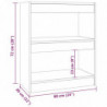 Bücherregal/Raumteiler Hochglanz-Weiß 60x30x72 cm