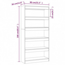 Bücherregal/Raumteiler Sonoma-Eiche 80x30x166 cm Spanplatte