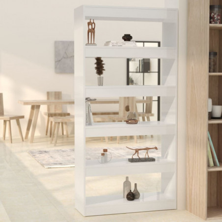 Bücherregal/Raumteiler Hochglanz-Weiß 80x30x166 cm Spanplatte