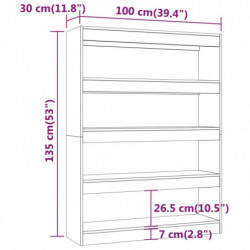 Bücherregal/Raumteiler Betongrau 100x30x135 cm