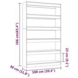 Bücherregal/Raumteiler Betongrau 100x30x166 cm