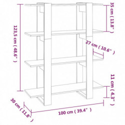 Bücherregal/Raumteiler Braun Eichen-Optik 100×30×123,5 cm