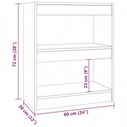 Bücherregal/Raumteiler Grau Sonoma 60x30x72 cm