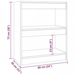 Bücherregal/Raumteiler Braun Eichen-Optik 60x30x72 cm