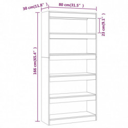 Bücherregal/Raumteiler Räuchereiche 80x30x166 cm Spanplatte