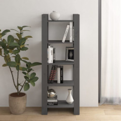 Bücherregal/Raumteiler Grau 60x35x160 cm Massivholz
