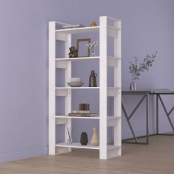 Bücherregal/Raumteiler Weiß 80x35x160 cm Massivholz