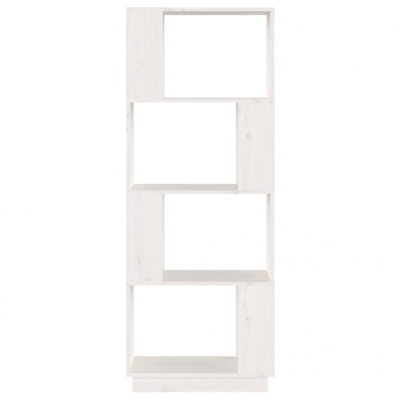 Weiß Massivholz Bücherregal/Raumteiler cm 51x25x132 Kiefer