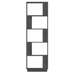 Bücherregal/Raumteiler Grau 51x25x163,5 cm Massivholz Kiefer