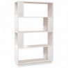 Bücherregal/Raumteiler Weiß 80x25x132 cm Massivholz Kiefer