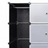 Modularer Schrank mit 18 Fächern schwarz/weiß 37x146x180,5cm