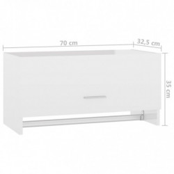 Kleiderschrank Hochglanz-Weiß 70x32,5x35 cm Spanplatte