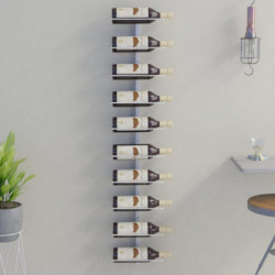 Wand-Weinregal für 10 Flaschen Weiß Metall