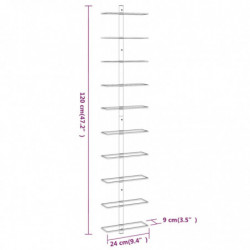 Wand-Weinregal für 10 Flaschen Weiß Metall