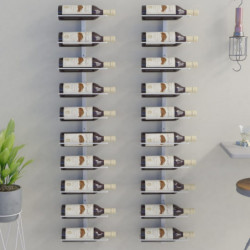 Wand-Weinregale für 10 Flaschen 2 Stk. Weiß Metall
