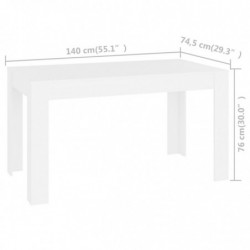 Esstisch Weiß 140x74,5x76 cm Holzwerkstoff