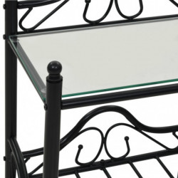 Nachttisch Stahl und Hartglas 45 x 30,5 x 60 cm Schwarz